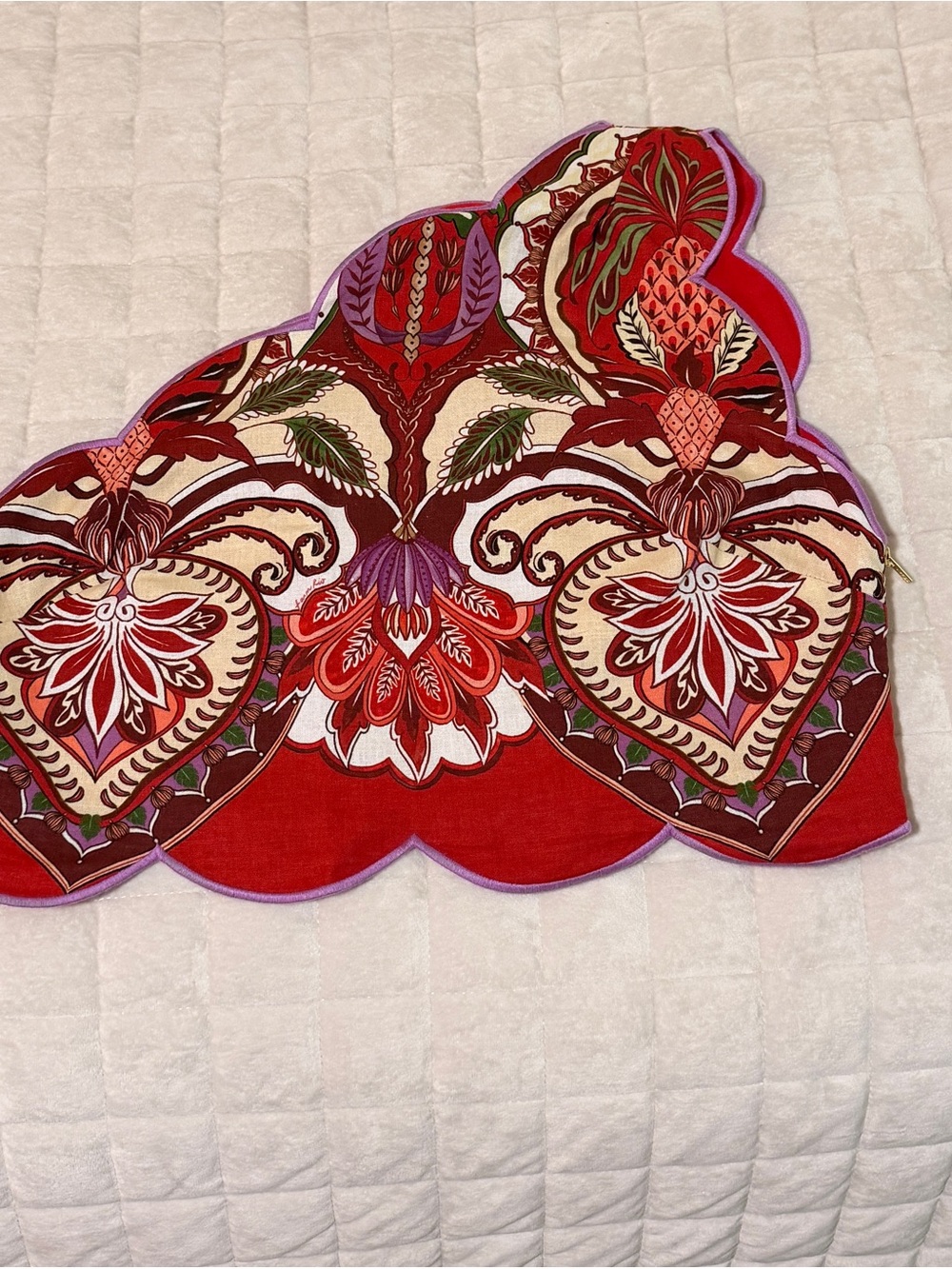 One-Shoulder Red Printed Crop Top - Picture 6 of 7